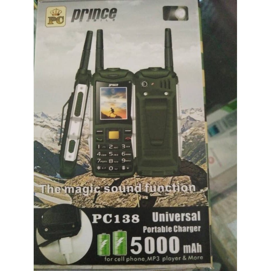 prince pc138 new powerbank 5000mah ada antena hp murah outdoor  PROMO