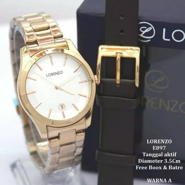 Jam Tangan Wanita Lorenzo Rantai Paket Best Seller