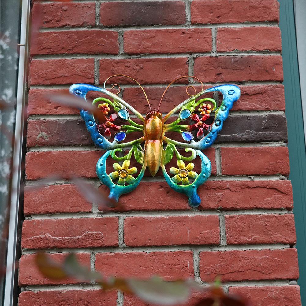 Solighter Metal Butterfly Home 3D Seni Dinding Halaman