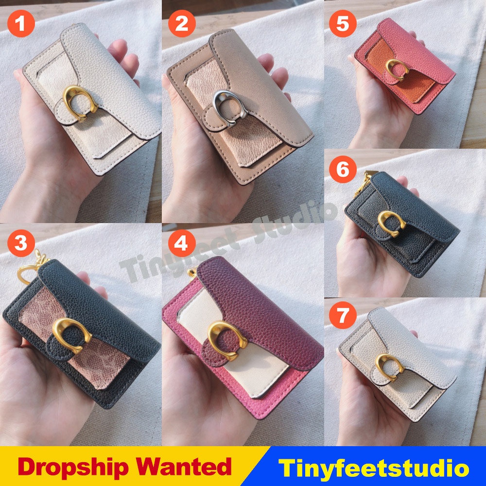 Coach 4416 1614 Mini Tabby Bag Charm In Colorblock Signature Canvas Women Card Holder Small Wallet P