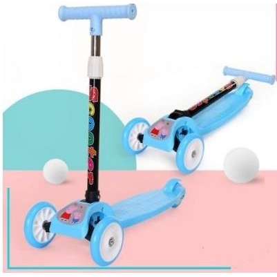 SKUTER ANAK LIPAT RODA 3 REM INJAK / SKUTER DUDUK OTOPED LAMPU LED /