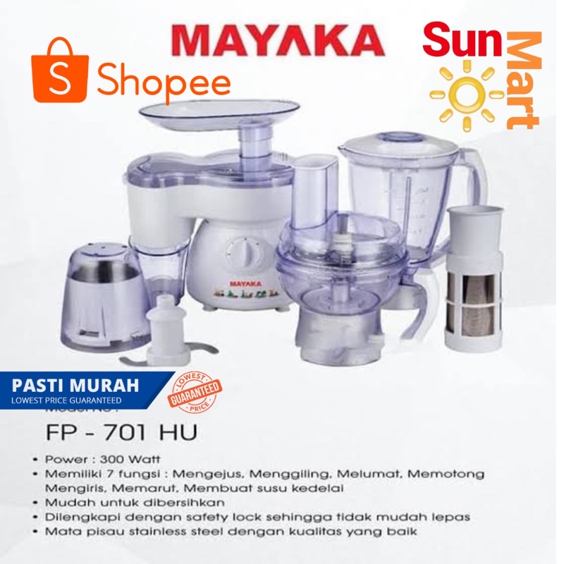 Food Processor/Blender Mayaka 7 in 1 FP- 701HU / FP701HU