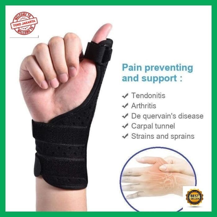 dekker jempol tangan kiri kanan anti nyeri thumb protect support