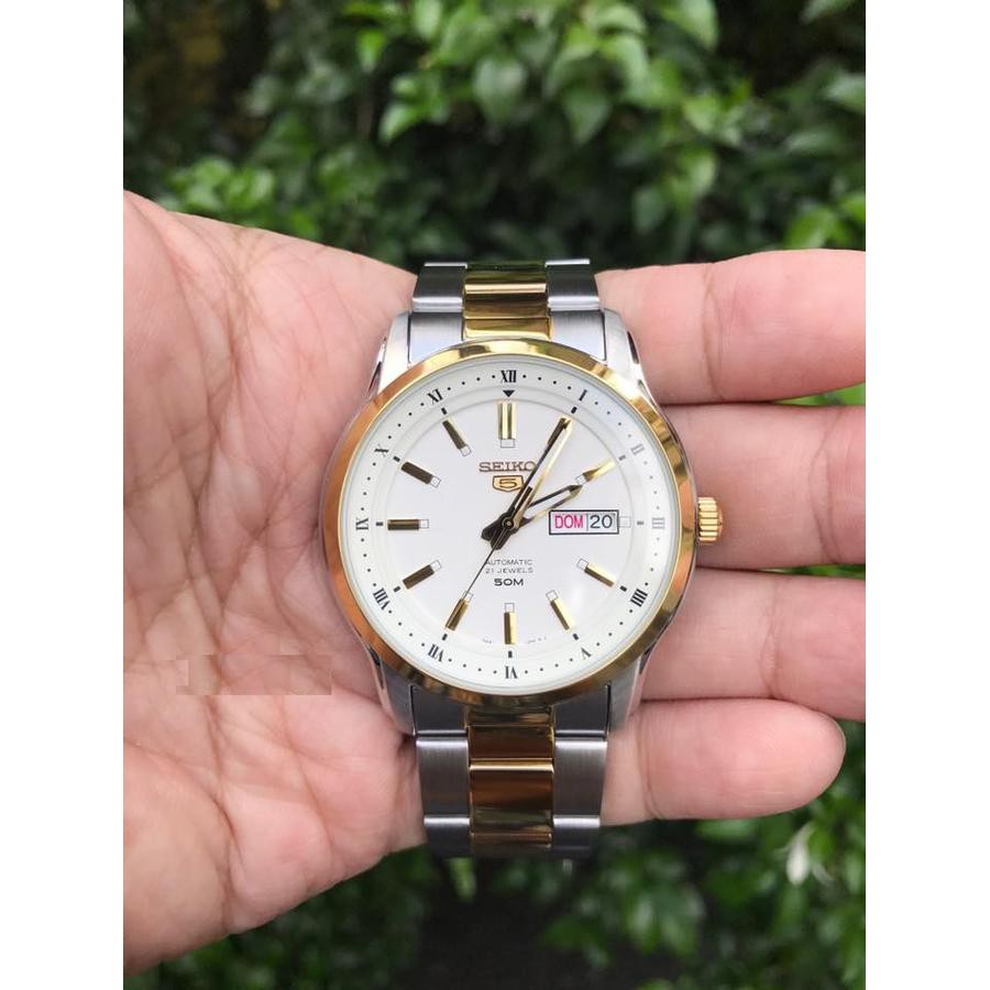 Seiko 5 SNKP14K1 Automatic Two Tone Bracelet - Jam Tangan Pria SNKP14