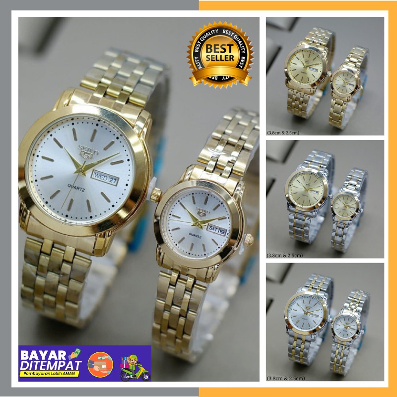 JAM TANGAN COUPLE SEIKO RANTAI TANGGAL HARI MURAH | JAM TANGAN PRIA SEIKO | JAM TANGAN WANITA SEIKO