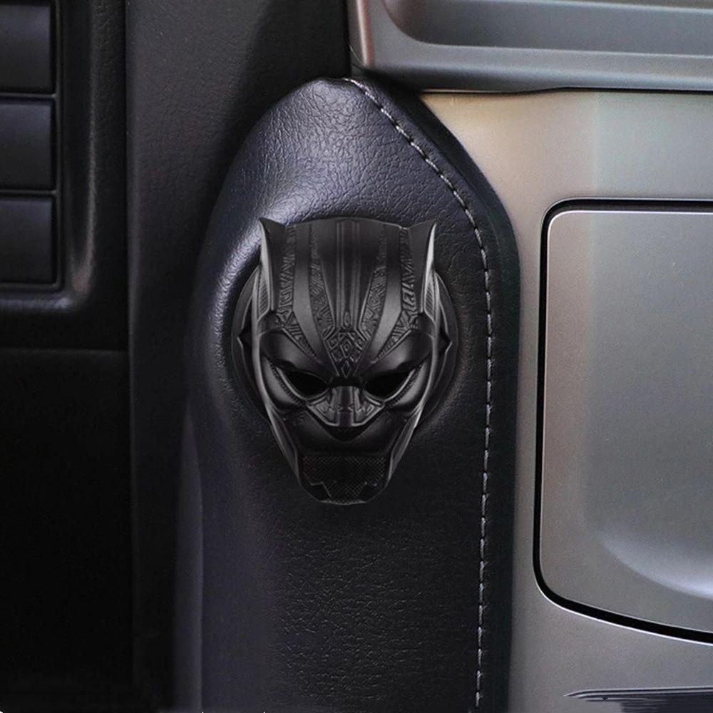 Agustina Black Panther Auto Interior Dekorasi Tombol Start Hias Mobil Decorative 3D Sticker Zinc alloy Start Stop Button Pelindung