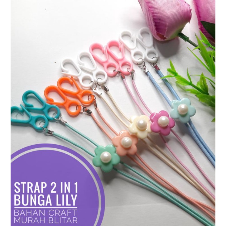 strap masker 2 in 1 tempel bunga lily