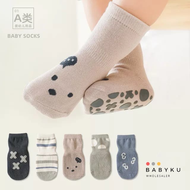 Kaos kaki anak korea lelaki perempuan motif animal lucu