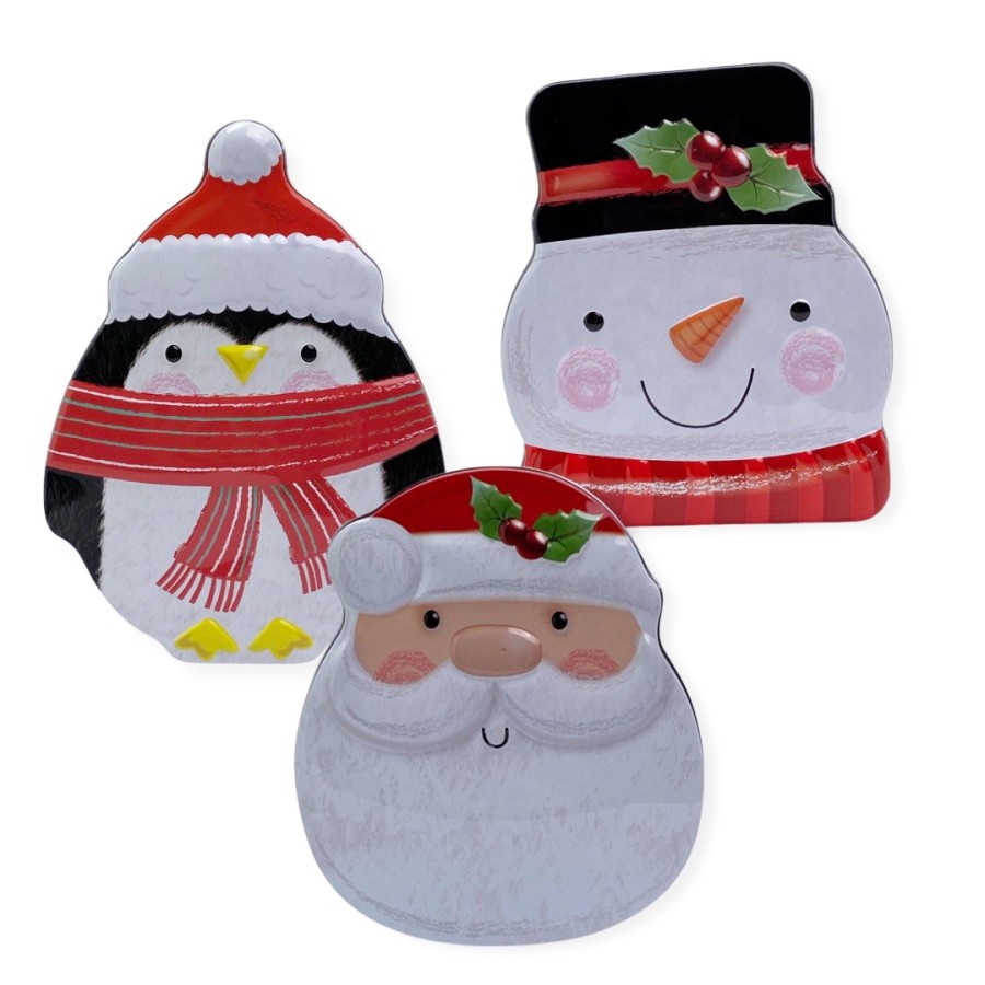 

CHRISTMAS Holiday Santa Penguin Snowman Tin Cookies Box Gift Present Box Kotak HadIah Kado Natal