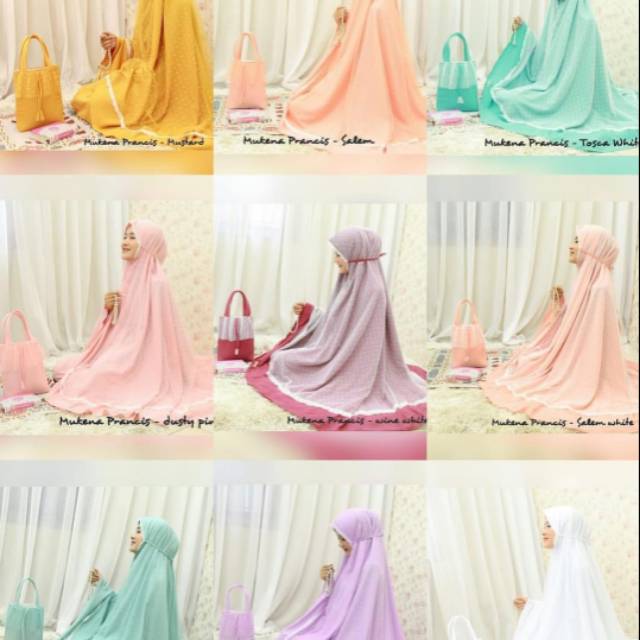 mukena prancis best seller tinggal 1, warna hijau mint  ...harga nego