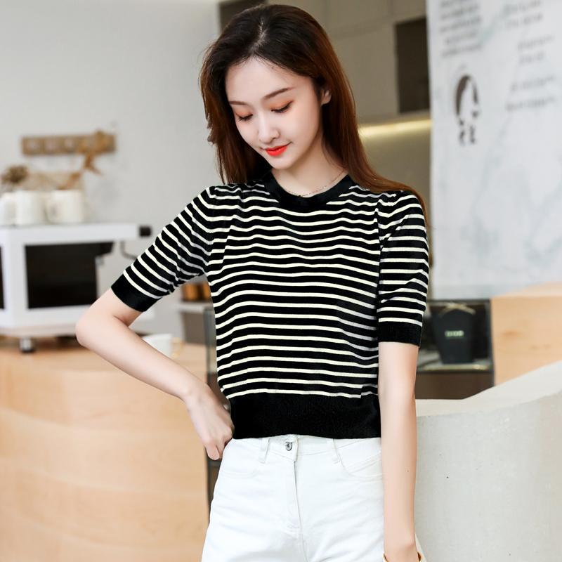 Naya Knit Top Import - Atasan Stripes Colour Knit Import TM (9A30)