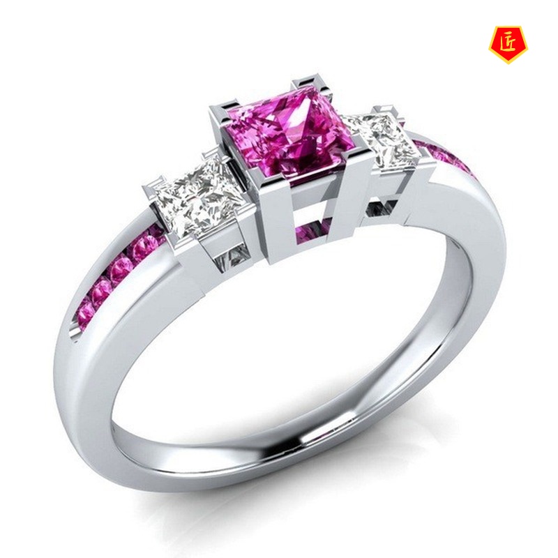 [Ready Stock]Blue Topaz Ring Creative Simple Fashion Temperament