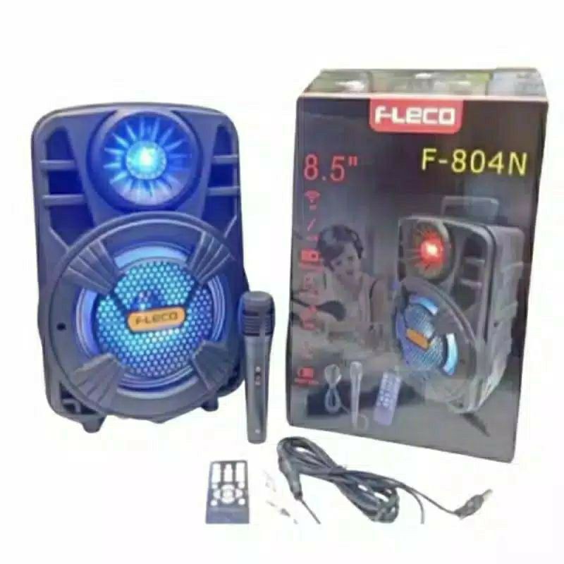 Fleco Speaker Bluetooth F804N Free Mic Karaoke/Salon Aktif Super Bass Subwoofer 8,5 Speaker wireless