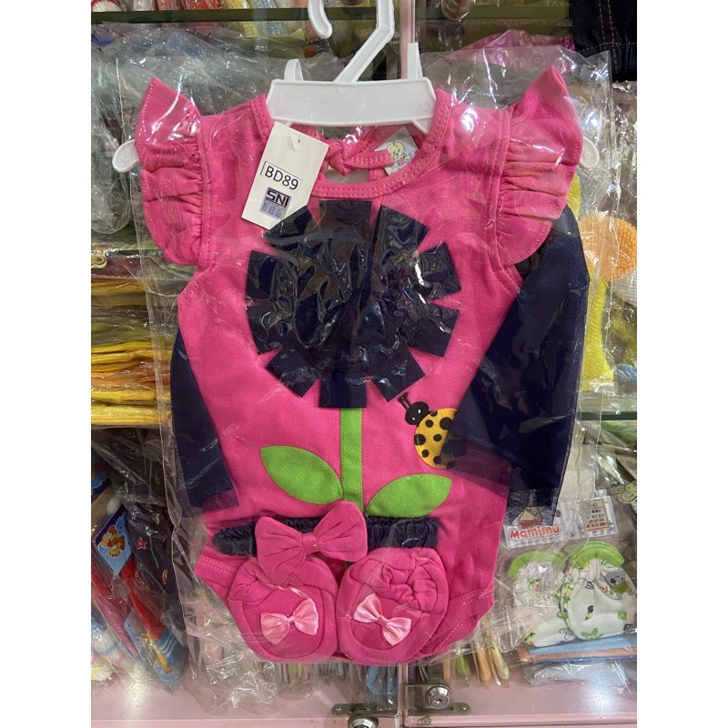 ❤ Baby Fashion ❤ 4in1 SET JUMPER TUTU + BANDANA + SEPATU PEREMPUAN 3-12BLN / BABY GIRL TILE SET