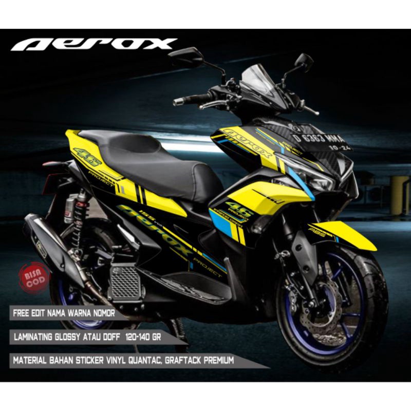 stiker Decal Aerox Old Sticker Striping Full Body variasi sticker striping motor aksesoris motor cus