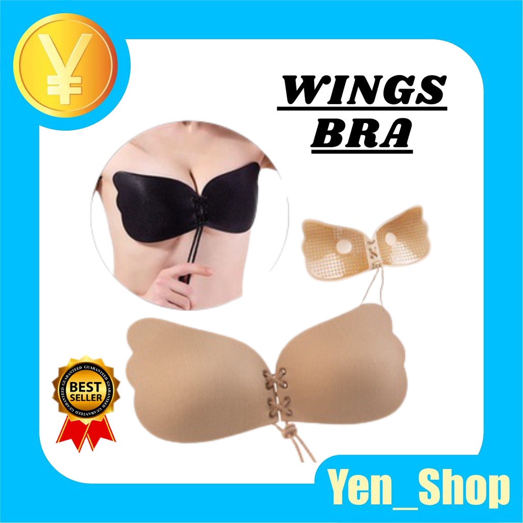 WINGS BRA bh beha wanita push up lace strapless cup backless angel bra seamless tanpa tali kawat kemben sexy tempel jumbo import pakaian dalam murah busa tipis push up wanita big size bandeu hot