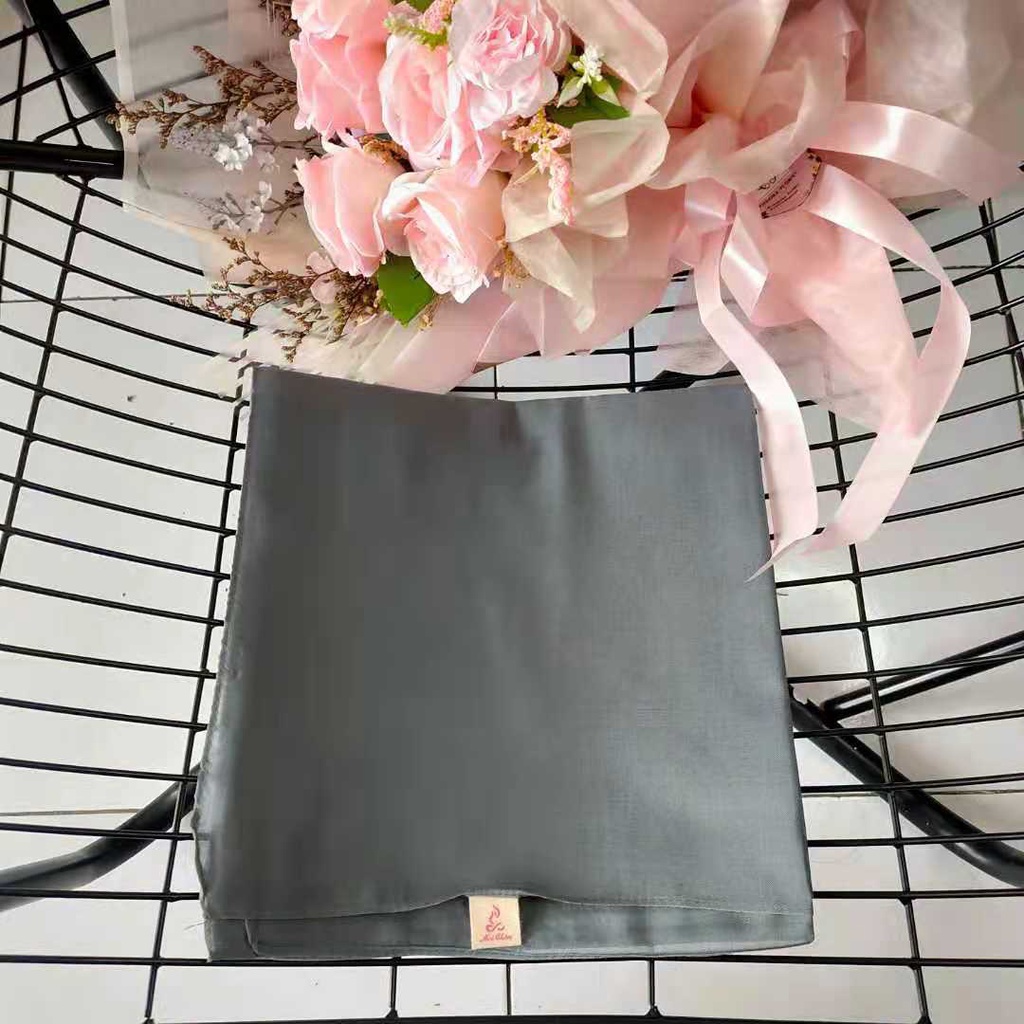 Murah Meichen Kerudung Hijab Paris Polos Segi Empat Jilbab Daily Basic Premium-Abu Tua