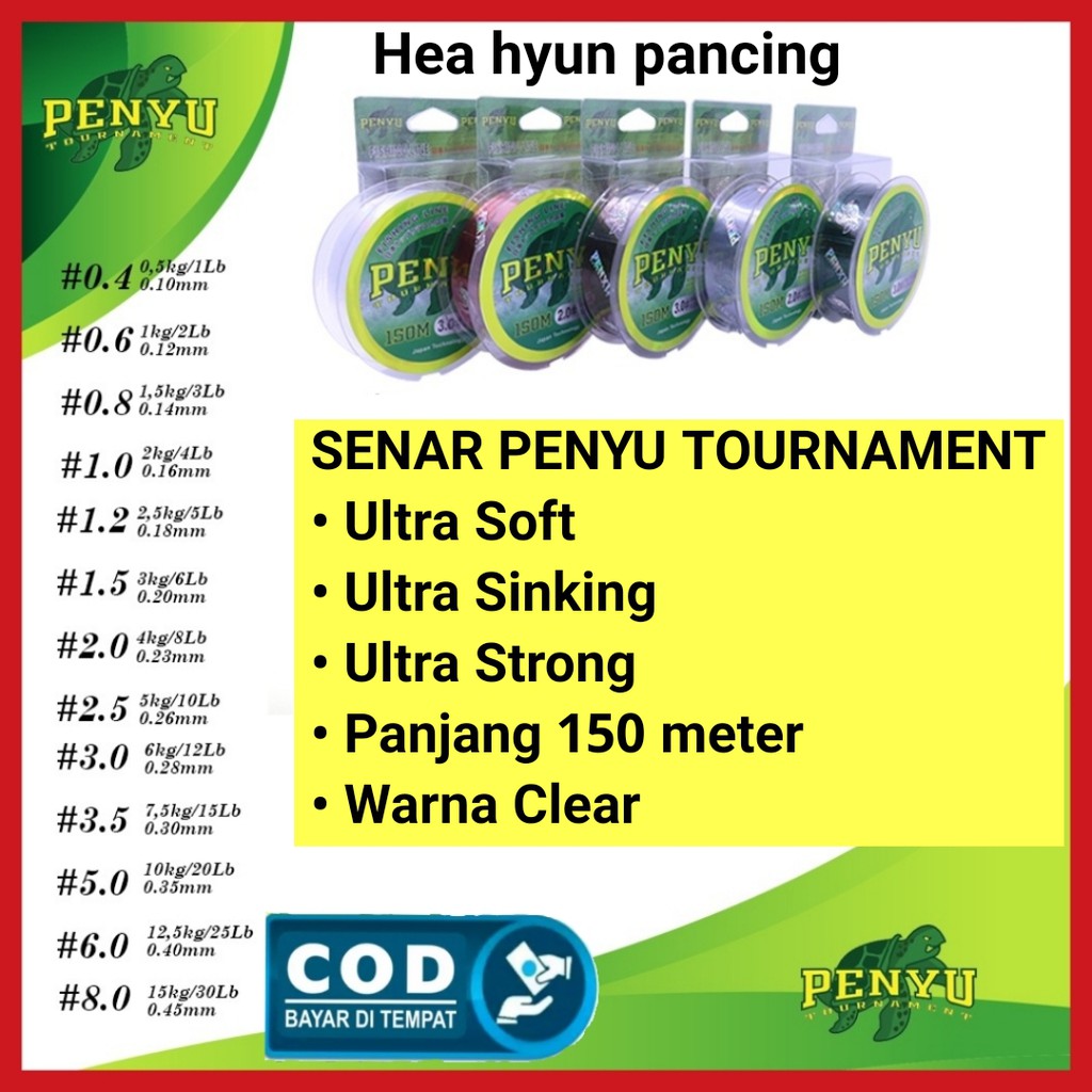 Senar Pancing PENYU TOURNAMENT 150 meter Original Japan  - Senar Panjang Kuat Tidak Mudah Tenggelam