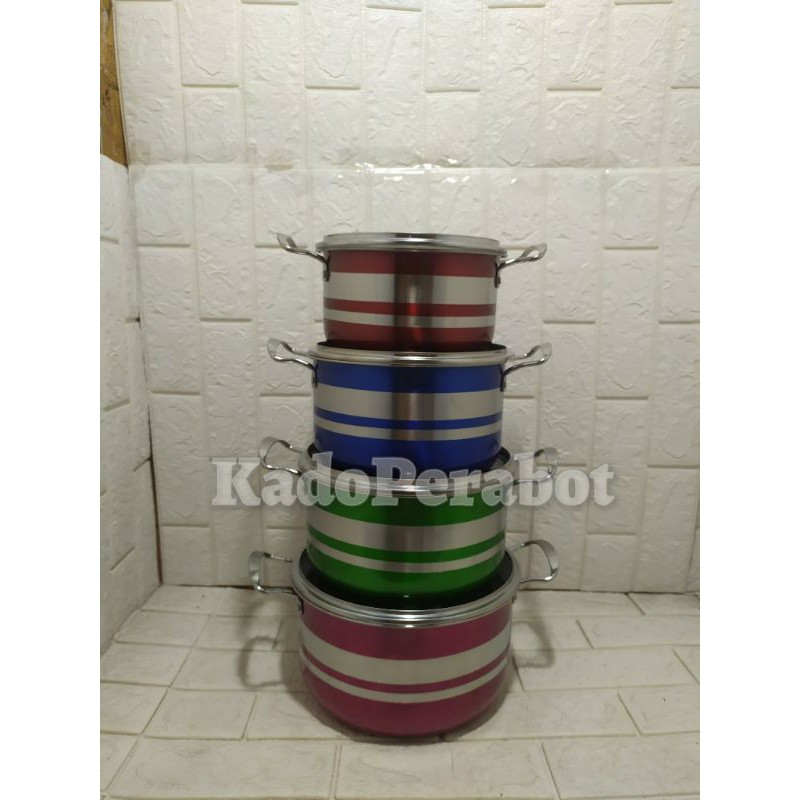 panci set - panci stainless tutup kaca - panci tebal - panci ST rainbow