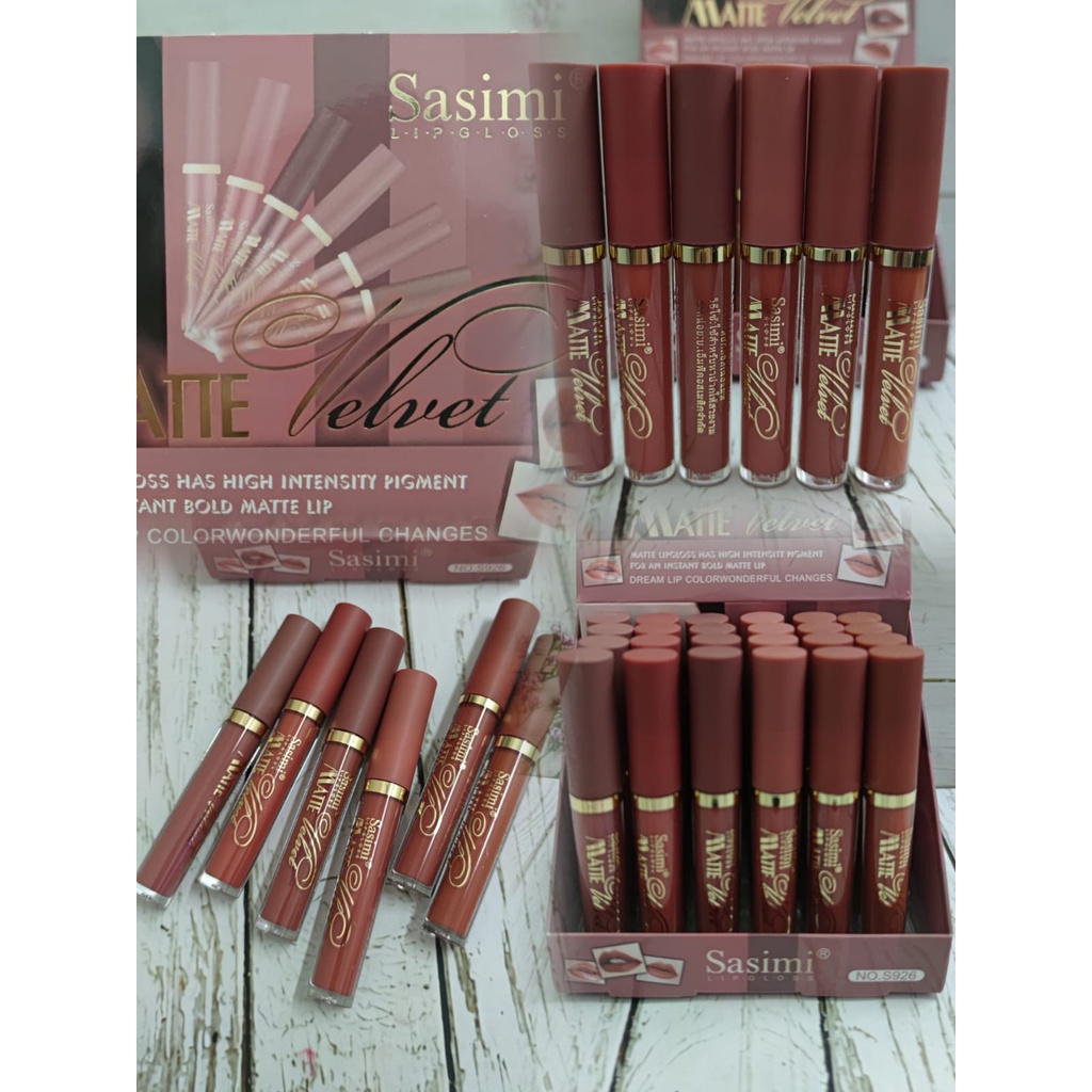 6 pcs / Lipcream Matte Velvet Sasimi S926