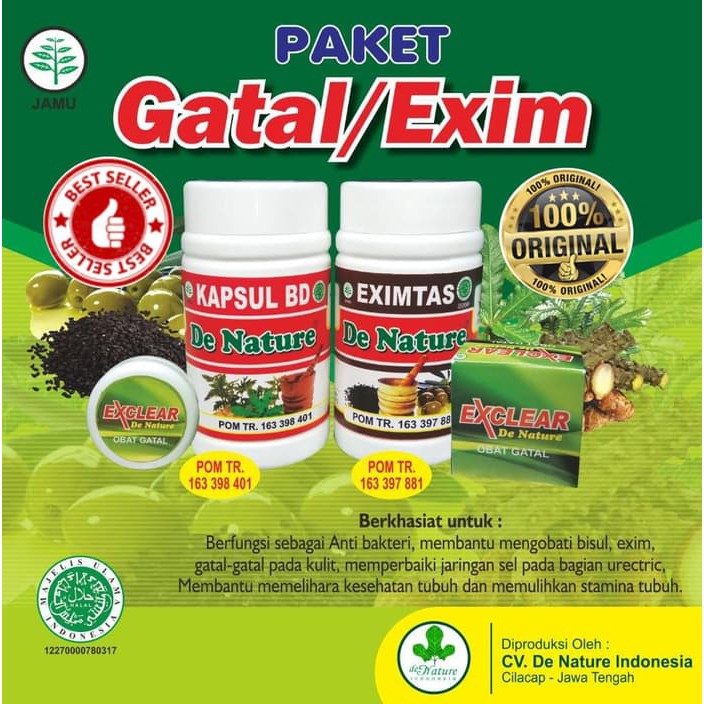 EXIMTAS BD EXCLEAR Obat Gatal Eksim Skabies Herbal Ampuh De Nature Oke