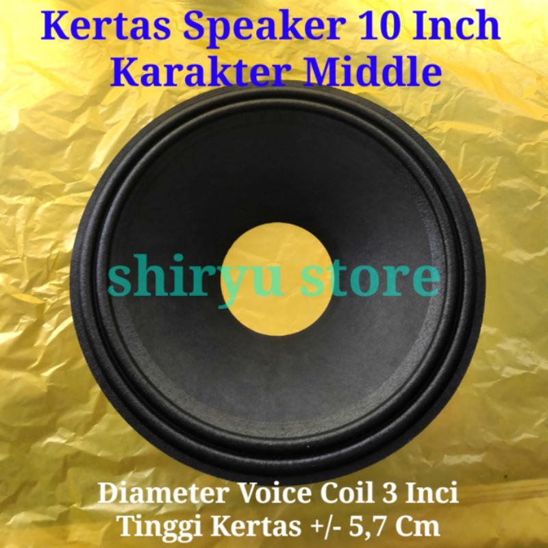 Kertas Daun Speaker 10 Inch Inci In 10" Middle Coil 3 Inch Impor