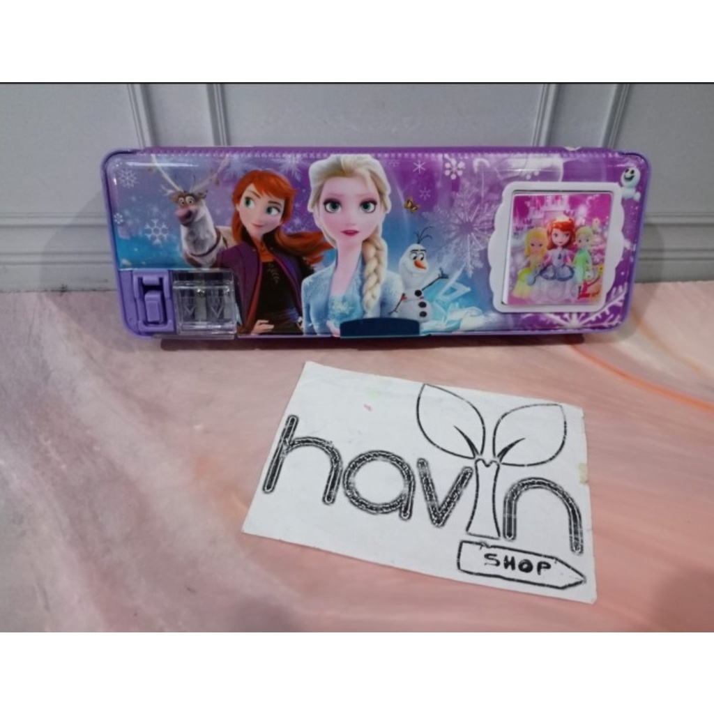 kotak pensil ada kalkulator/pencil case KALKULATOR/TEMPAT PENSIL MAGNET KALKULATOR-FROZEN MAKALBESAR