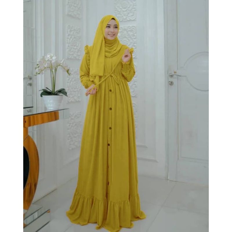 [Fashion Muslim] ZALFA DRESS ruffle lemonskin