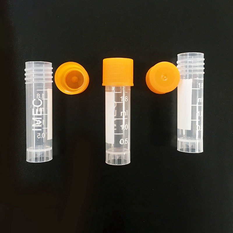 100 Pieces of 1.8 Ml Graduated Centrifuge Tube, Laboratory Cryotube, Orange Screw Cap Centrifuge Tube for Analysis