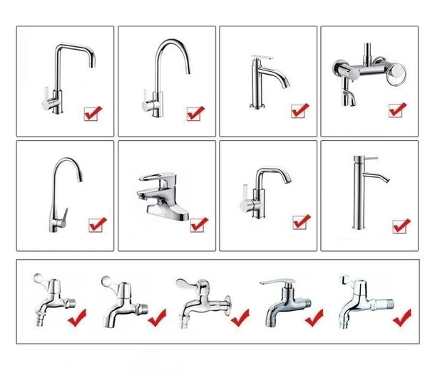 Nozzle Keran Air Portabel Dapat Berputar 360 Derajat Bahan Stainless Steel Untuk Dapur