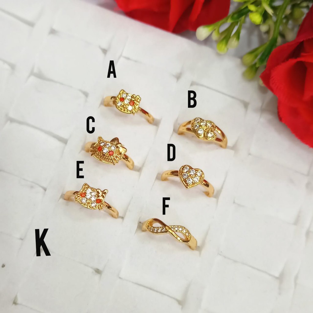 Cincin Anak TITANIUM permata gold bermotif, TIDAK KARAT &amp; TIDAK MUDAH LUNTUR | COD