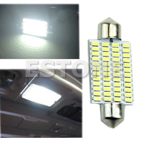 Cre Lampu LED 48smd 3014 42mm 01 Warna Putih Untuk Interior Mobil#