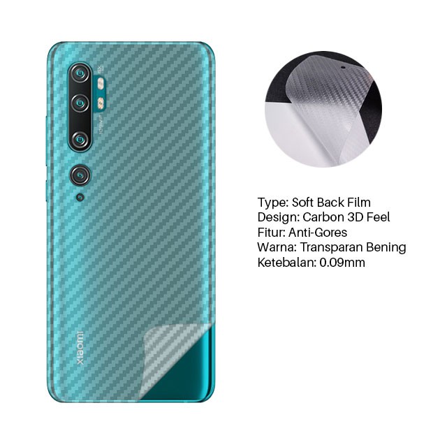 Garskin Carbon Xiaomi Mi Note 10 CC9 PRO Premium Back Screen Protector