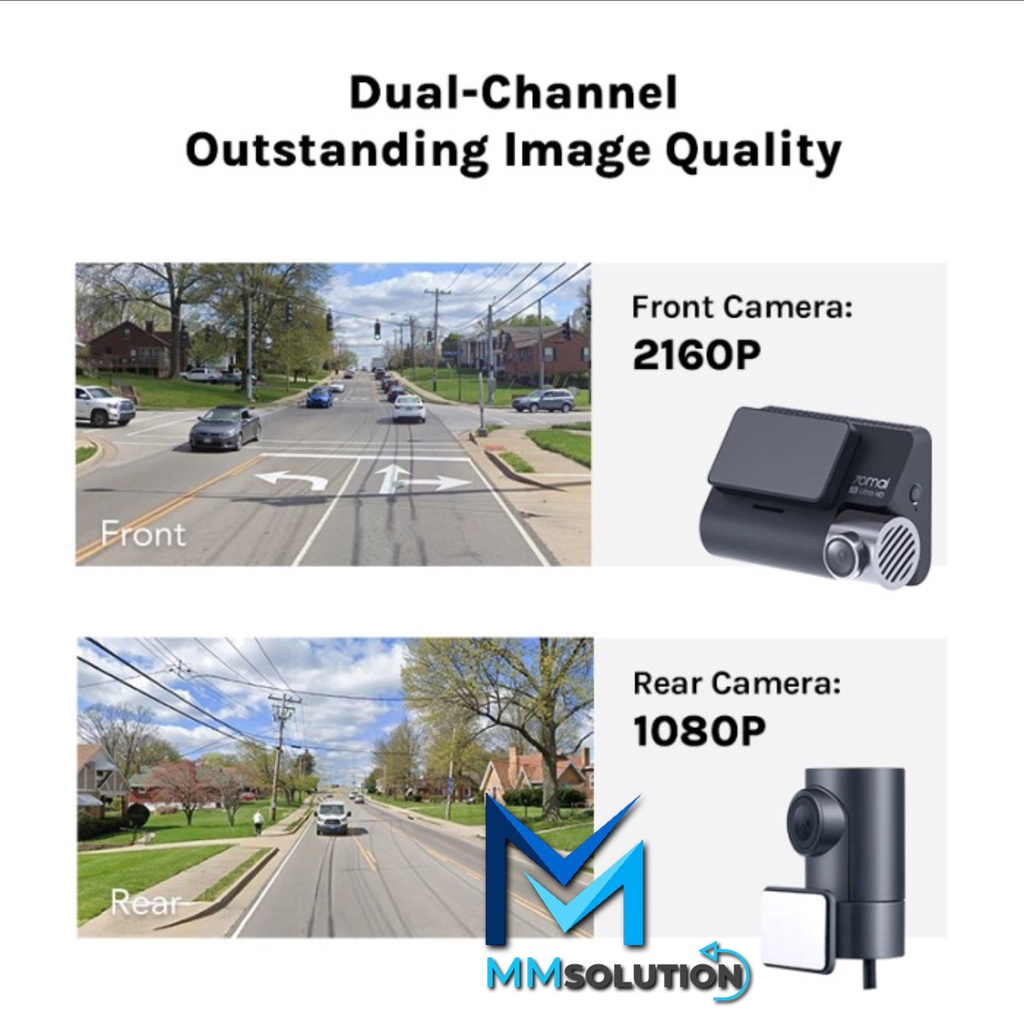 70mai Dash Cam A800s HD 4K 2160P GPS ADAS Set (Front+Rear Camera)