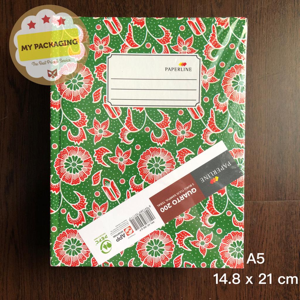 Buku Catatan Hard Cover Paperline ukuran Quarto A5 200 Lembar Notebook 1 Buku