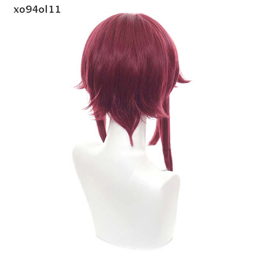 Xo Genshin Wig Rambut Palsu Wanita Model Panjang Bergelombang Warna Merah Untuk Cosplay Anime