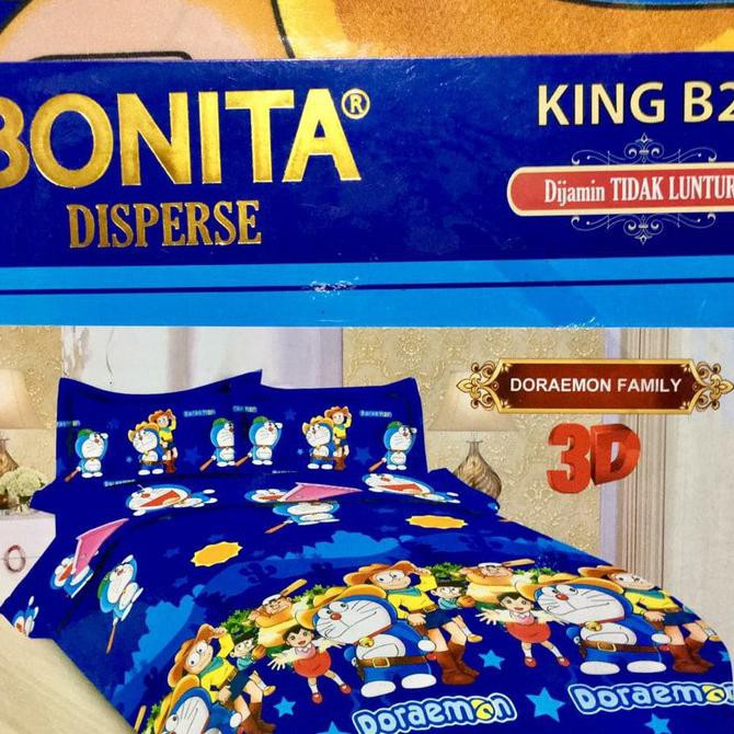 Sprei Bonita Single Size 120x200 Motif Doraemon Family