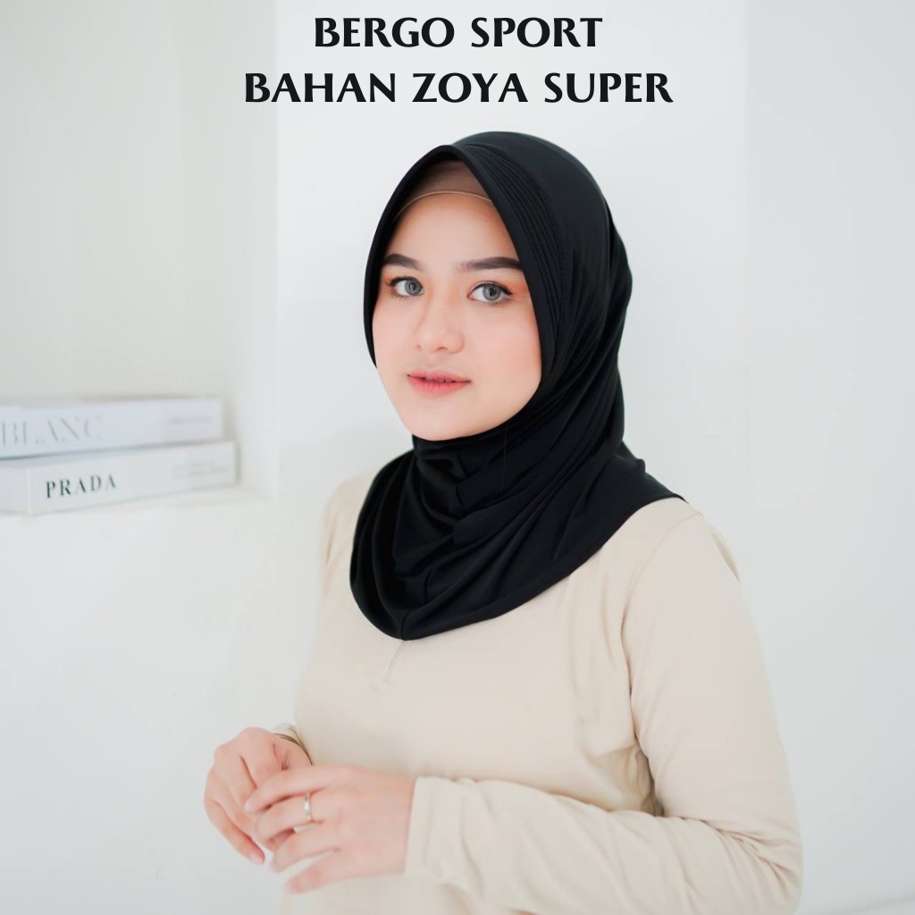 MALAYU HIJAB Kerudung Krudung Hijab Jilbab Bergo Olahraga Sport Sporty Volly Wanita Muslim Bahan Jer