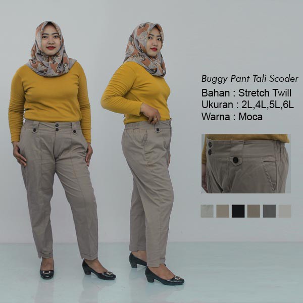 BAGGY PANTS JUMBO / BAGGY XXL / 4L / 5L / Beggy Jumbo / Celana Wanita Jumbo / Celana Kerja Big Size Wanita / Celana Kantor Wanita Super Big / Celana Bahan Formal Seragam Wanita / Celana Karet Kekinian Model Terbaru / Celana Bigsize Wanita