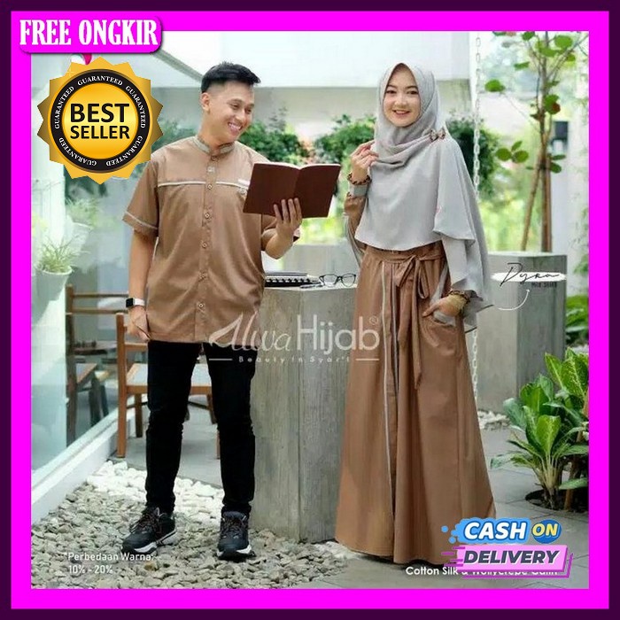 Baju Couple Kondangan Kekinian Brukat Baju Kapelan Pacar Lengan Panjang Baju Pasangan Suami Istri Baju Couple Batik Modern Pasangan Kondangan Kekinian Gamis Kapelan Suami Istri Fashion Muslim Cantik Baju Coupel Batik Sar Gamis Couple Vinda Set Hijab / Co