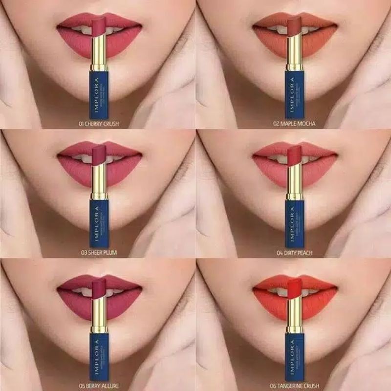 [ 1KG=40Pcs]   LIPSTIK MODEL PUTAR IMPLORA / IMPLORA INTENSE LONGLASTING MATTE FINISH (BPOM)