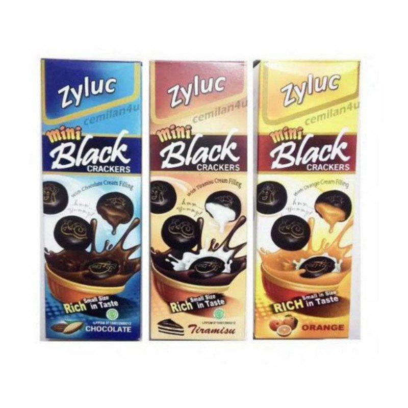 Zyluc Mini Black Crackers Biskuit Anak Cemilan Murah 50gr