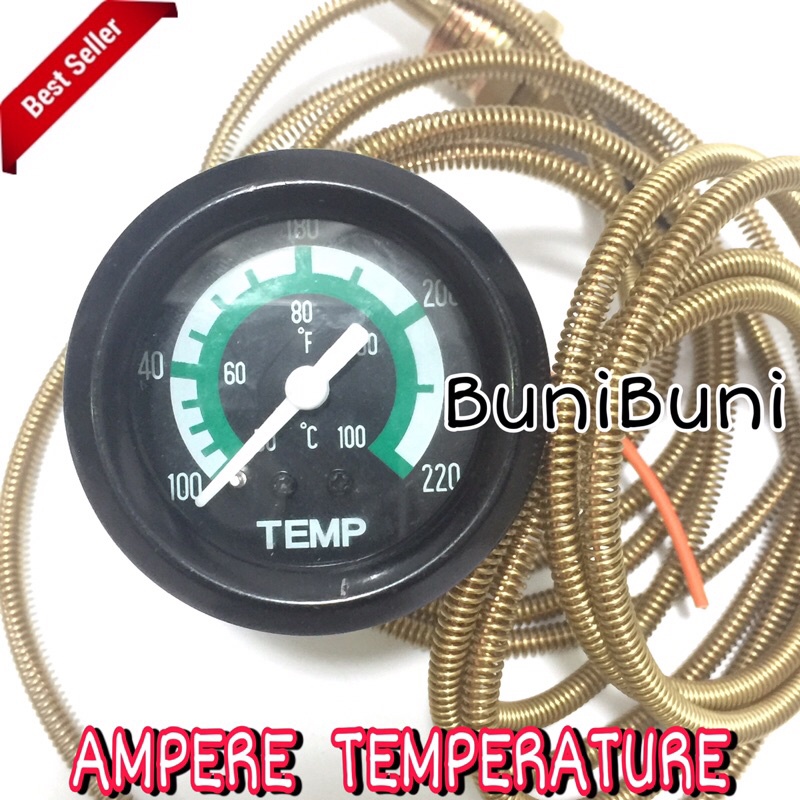 Ampere Temperatur / Ampere Panas / Meter Pengukur Suhu Air Untuk Mobil &amp; Mesin Universal