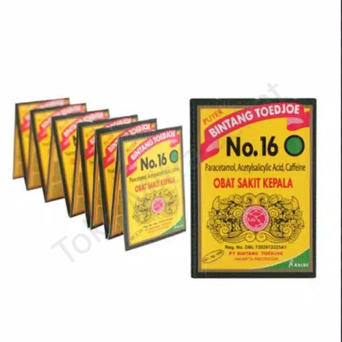 PUYER BINTANG TOEDJOE No 16 ISI 12 SACHET / PUYER 16 BINTANG TUJUH / SAKIT KEPALA / SAKIT GIGI