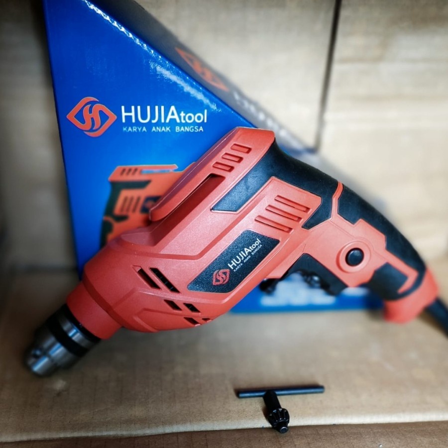 Mesin bor besi & kayu ukuran 10mm electrik drill HUJIA TOOLS
