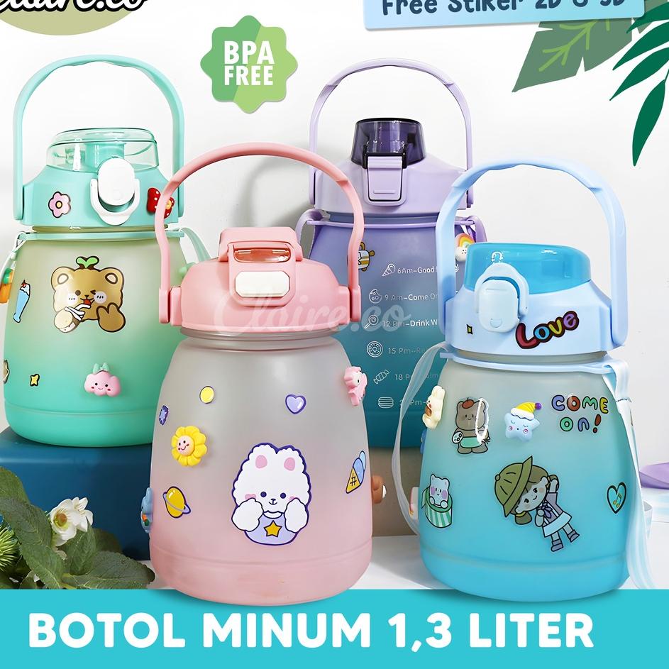 BOTOL MINUM 1,3 LITER / BOTOL MINUM VIRAL  / BOTOL MINUM KOREA KEKINIAN Zw❁