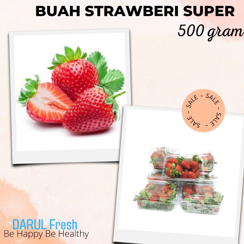 

buah strawberi super 500gram instan/gosend dari ciwidey
