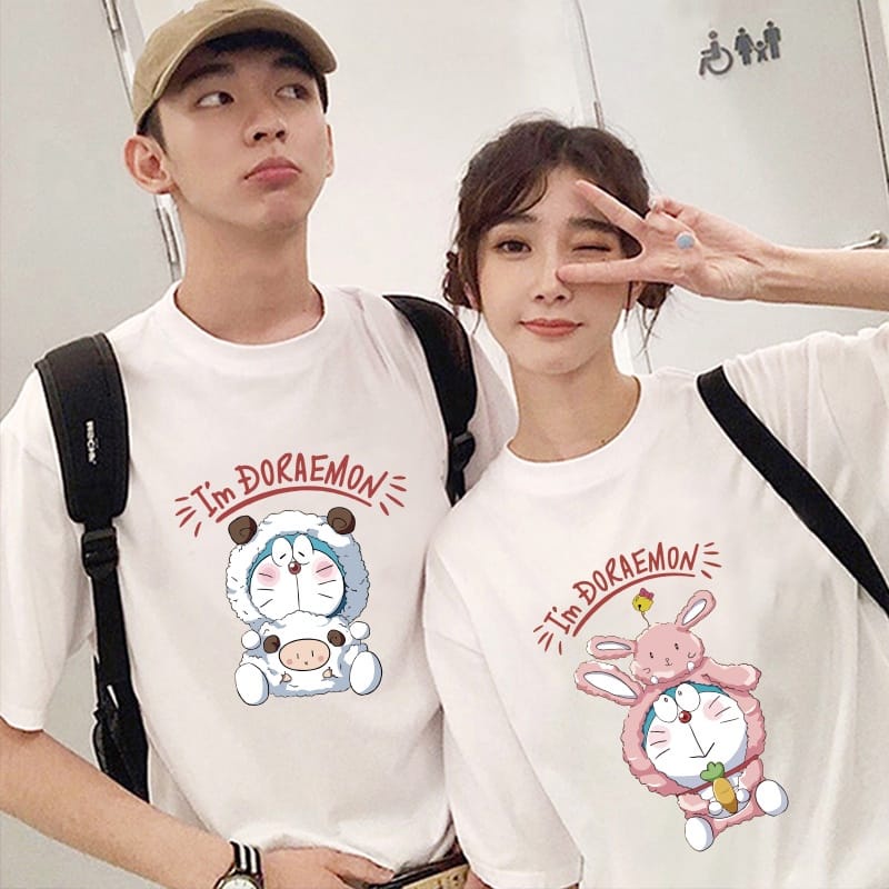 MYSTIQUE.ID-BAJU KAOS COUPLE DO*RA*EMON T-SHIRT LUCU DAN AESTHETIC