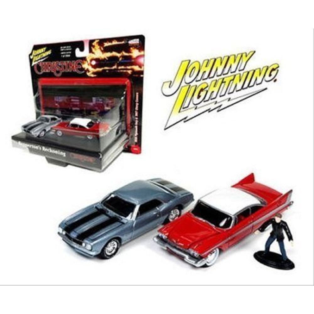 CHRISTINE, 1958 PLYMOUTH FURY & 1967 CHEVY CAMARO scale 1:64 by JOHNNY LIGHTNING