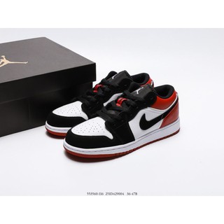 low jordan 1 black and red